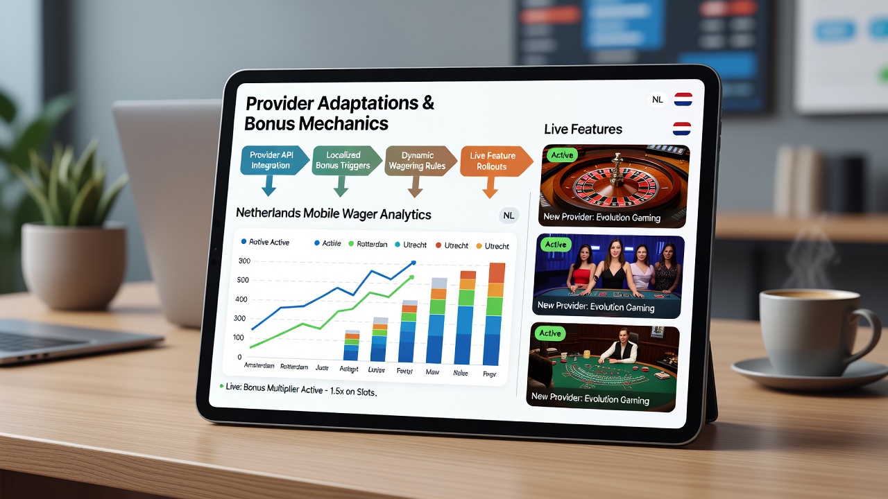 Live casino mobiele interface met aangepaste bonusintegratie en provider tools
